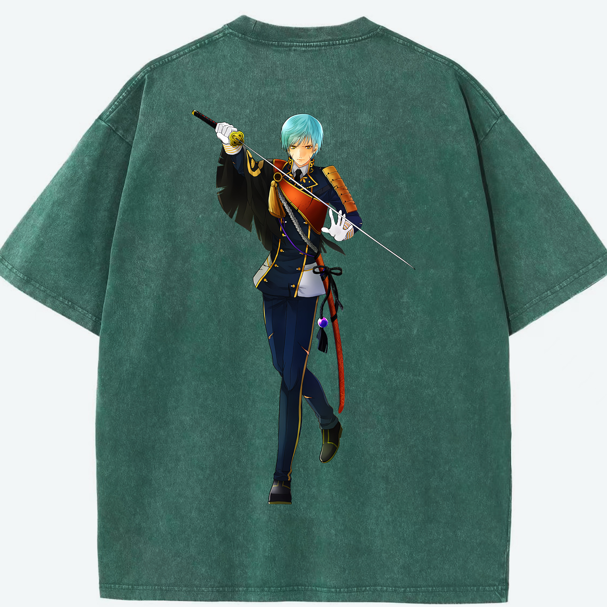 （画像用） 刀剣乱舞 Touken Ranbu 綿100% ヴィンテージ風 半袖Tシャツ（背面プリント）